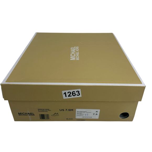 NEW Michael Kors Georgie Knit Trainers Size 7.5 Black Wedge Lace Up sneakers - Picture 9 of 11